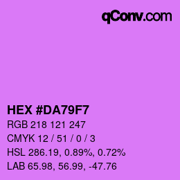 Color code: HEX #DA79F7 | qconv.com