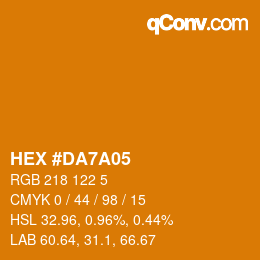 Color code: HEX #DA7A05 | qconv.com
