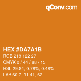 颜色代码: HEX #DA7A1B | qconv.com