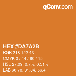 颜色代码: HEX #DA7A2B | qconv.com