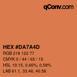 カラーコード: HEX #DA7A4D | qconv.com
