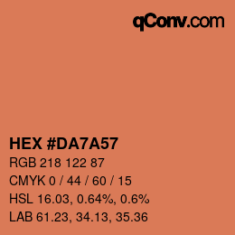 カラーコード: HEX #DA7A57 | qconv.com