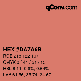カラーコード: HEX #DA7A6B | qconv.com