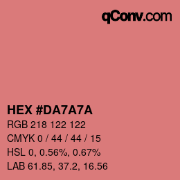 カラーコード: HEX #DA7A7A | qconv.com