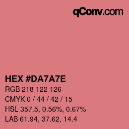 Color code: HEX #DA7A7E | qconv.com