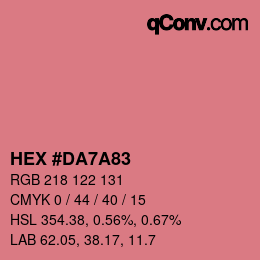 颜色代码: HEX #DA7A83 | qconv.com
