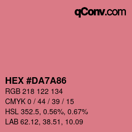 Color code: HEX #DA7A86 | qconv.com