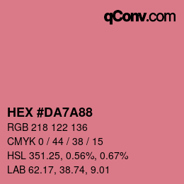 カラーコード: HEX #DA7A88 | qconv.com