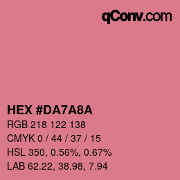 カラーコード: HEX #DA7A8A | qconv.com