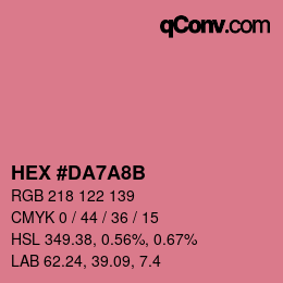 Código de color: HEX #DA7A8B | qconv.com