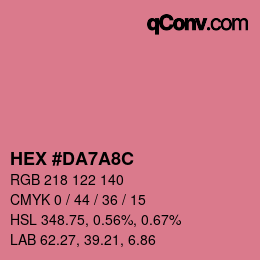 Code couleur: HEX #DA7A8C | qconv.com