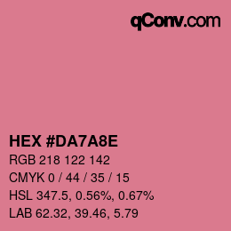 Color code: HEX #DA7A8E | qconv.com