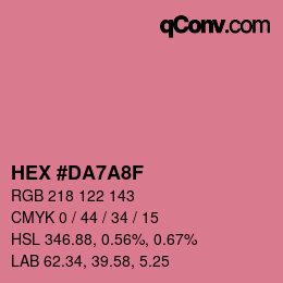 Código de color: HEX #DA7A8F | qconv.com