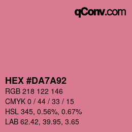 Color code: HEX #DA7A92 | qconv.com
