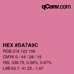 カラーコード: HEX #DA7A9C | qconv.com