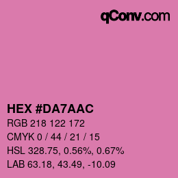 カラーコード: HEX #DA7AAC | qconv.com