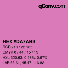 カラーコード: HEX #DA7AB9 | qconv.com