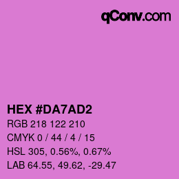 カラーコード: HEX #DA7AD2 | qconv.com