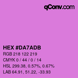 カラーコード: HEX #DA7ADB | qconv.com
