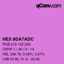 颜色代码: HEX #DA7ADC | qconv.com