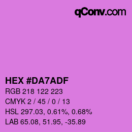 Color code: HEX #DA7ADF | qconv.com