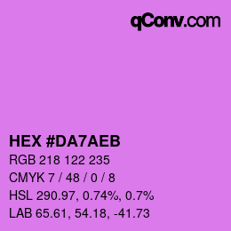 カラーコード: HEX #DA7AEB | qconv.com