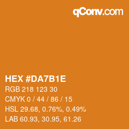 カラーコード: HEX #DA7B1E | qconv.com