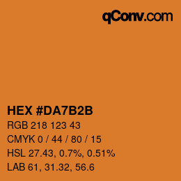 カラーコード: HEX #DA7B2B | qconv.com