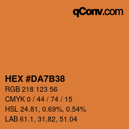 Color code: HEX #DA7B38 | qconv.com