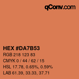 Color code: HEX #DA7B53 | qconv.com