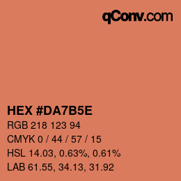 颜色代码: HEX #DA7B5E | qconv.com