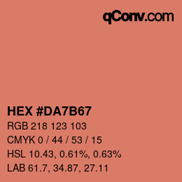 Color code: HEX #DA7B67 | qconv.com