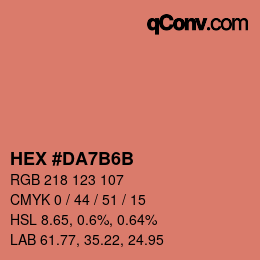 Color code: HEX #DA7B6B | qconv.com