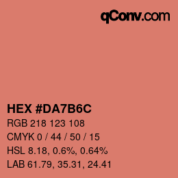 カラーコード: HEX #DA7B6C | qconv.com