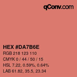 Color code: HEX #DA7B6E | qconv.com