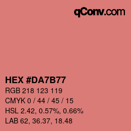 颜色代码: HEX #DA7B77 | qconv.com