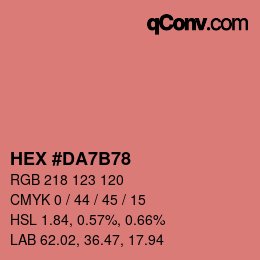 颜色代码: HEX #DA7B78 | qconv.com