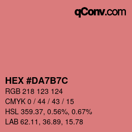 カラーコード: HEX #DA7B7C | qconv.com
