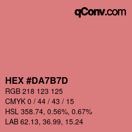 Color code: HEX #DA7B7D | qconv.com