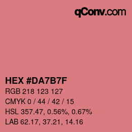 カラーコード: HEX #DA7B7F | qconv.com