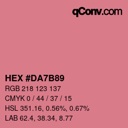 Farbcode: HEX #DA7B89 | qconv.com