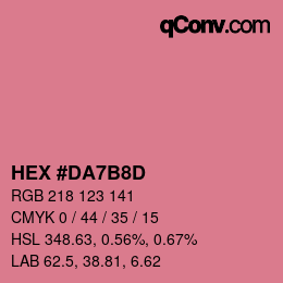 Color code: HEX #DA7B8D | qconv.com
