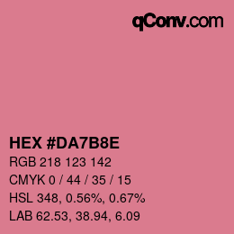 Color code: HEX #DA7B8E | qconv.com