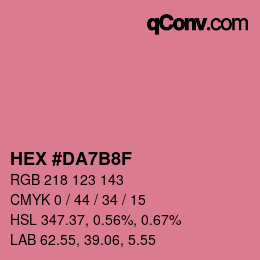Color code: HEX #DA7B8F | qconv.com