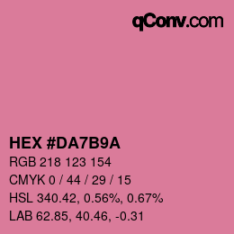 Color code: HEX #DA7B9A | qconv.com