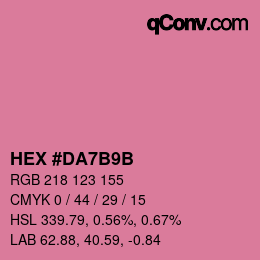 颜色代码: HEX #DA7B9B | qconv.com