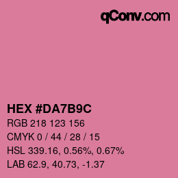 Color code: HEX #DA7B9C | qconv.com