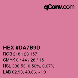 カラーコード: HEX #DA7B9D | qconv.com