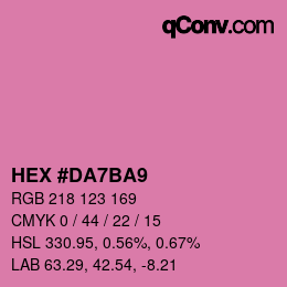 カラーコード: HEX #DA7BA9 | qconv.com