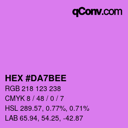 カラーコード: HEX #DA7BEE | qconv.com
